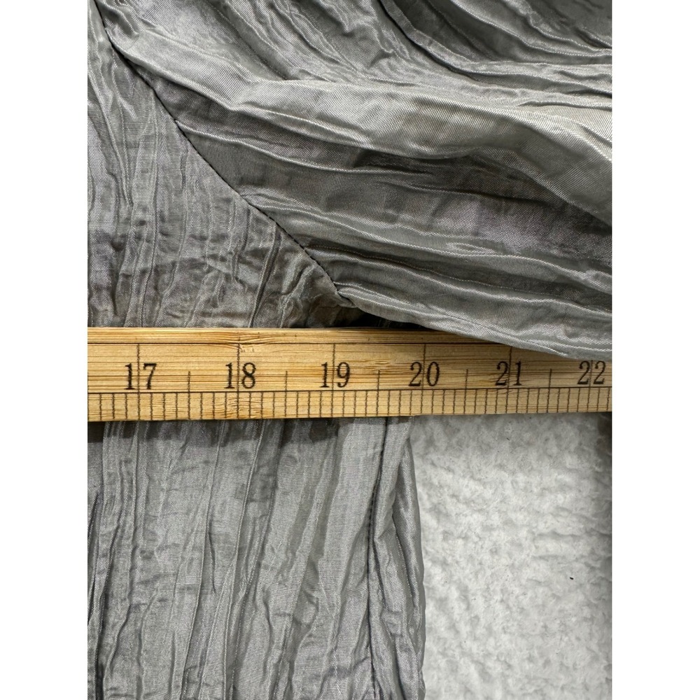 Ruby Rd Petite Crinkle Texture Zip Front Drawstring Jacket Silver Size 16P‎ - Picture 8 of 9